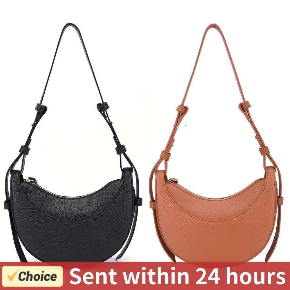 Women Tote Bags Casual Hobo Brand Handbag Large Capacity PU Half Moon Crescent Saddle Shoulder Commuting Bag