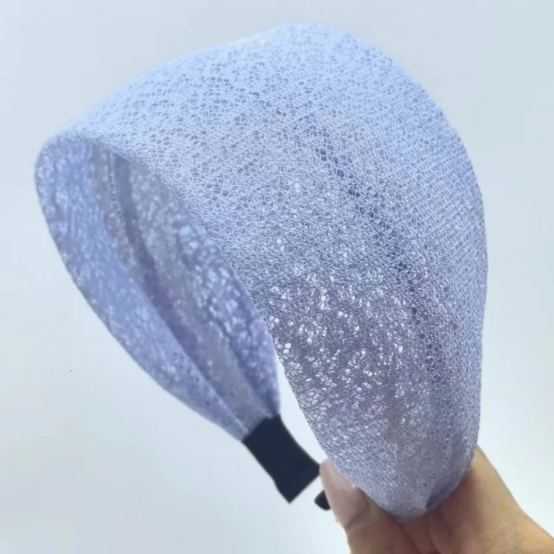 Fashionable Wide Lace Headband Anti-Slip n Stylish Wide Embroidered Border Womens Knitted Hair Accessories Elegant Style 250509
