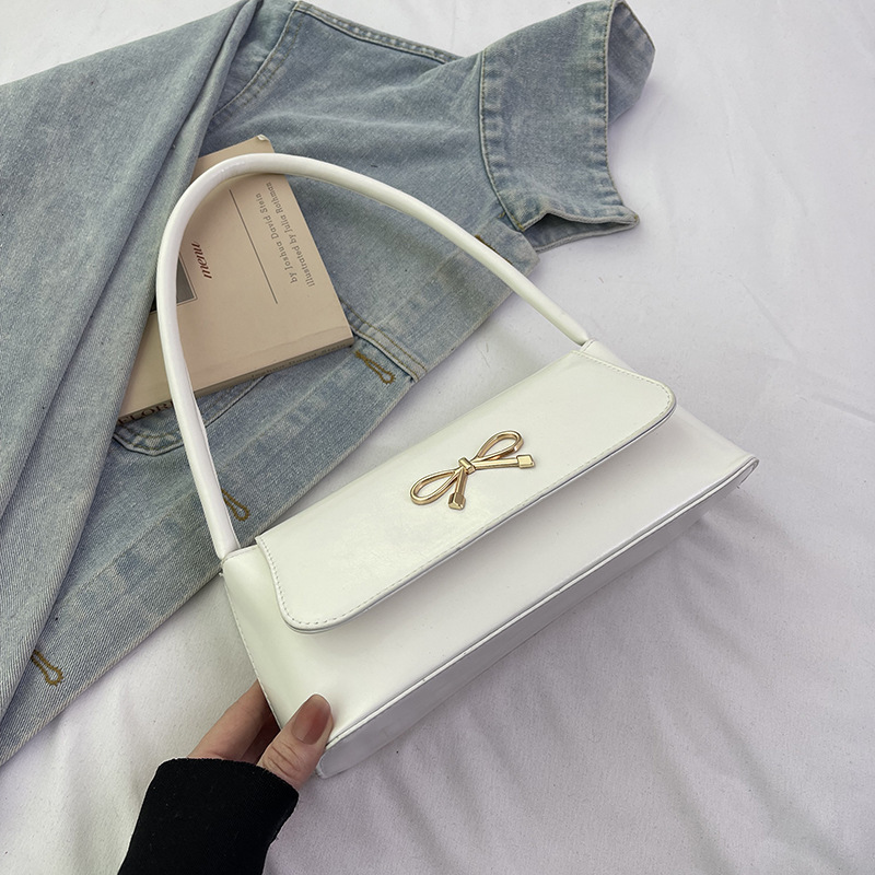 Korean Version Bow Western Style 2025 Spring New Item Solid Color Beautiful New Free Delivery Designer Bag And Fashionable One Luxury Bag Shoulder Cas