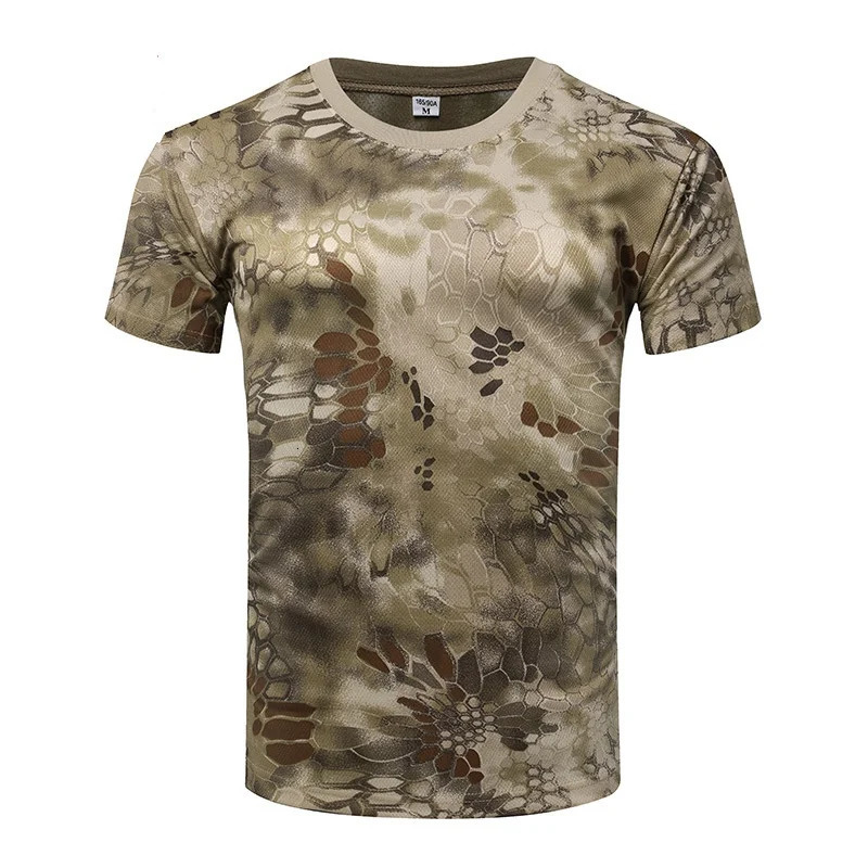 Military Army Camouflage Tactical Short Sleeve Mens Combat TShirt Kids Tee Camo Outdoor Hiking Hunting Shirts 250513
