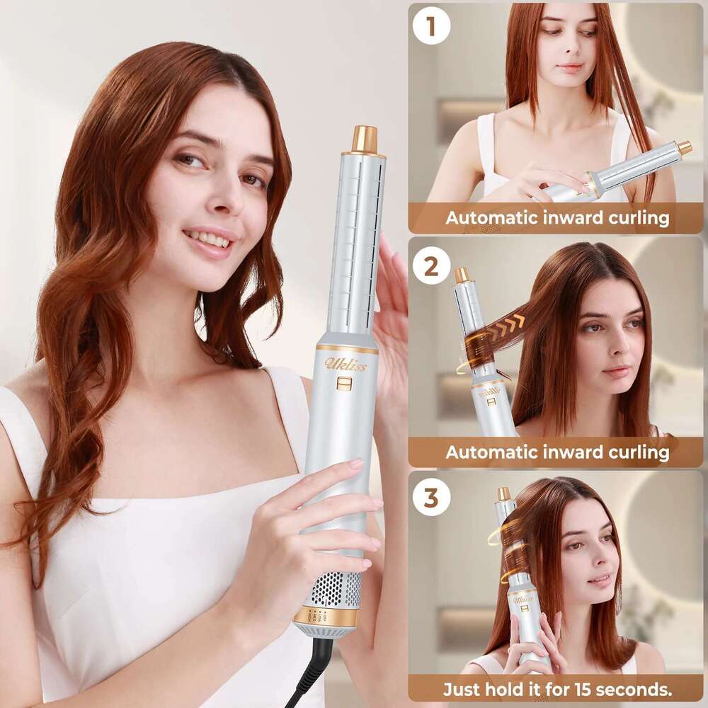 Hair Brush,5 in 1 Blow Dryer Brush,High-Speed 100,000 RPM Professional Hot Air Brush Set with Curlers,Hair Styler for Fast