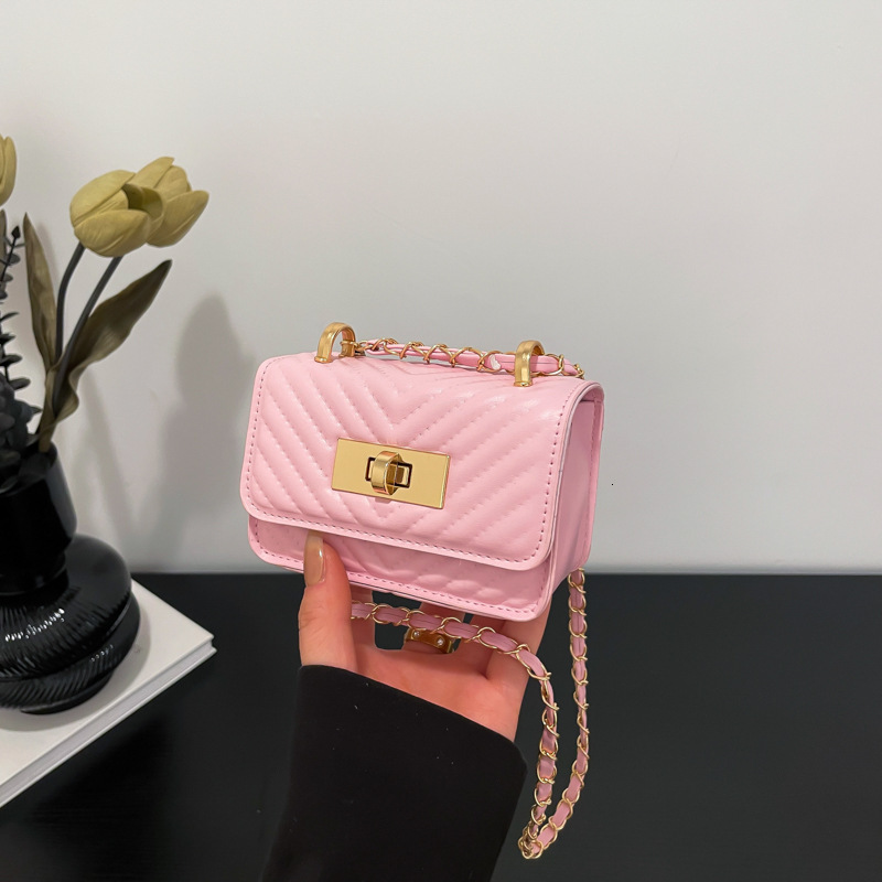 Ling Grid Chain Women's Spring Summer 2025 New Style Fashionable And Highend Ins Luxury Bag New Free Delivery Designer Bag Crossbody Versatile Mi