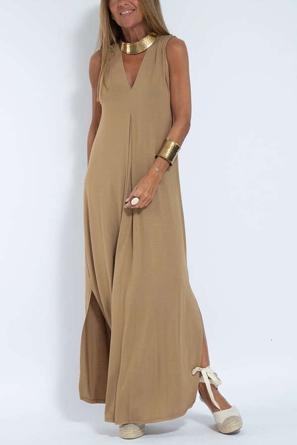 White Dress Maxi Dress New Solid Color Pullover V-Neck Dress Cardigan Jacket Set For Women KQ