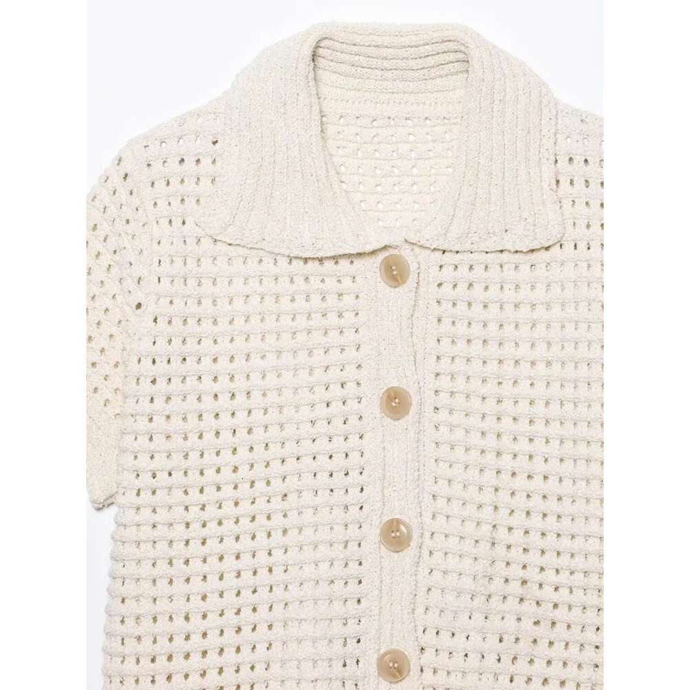 Tassels Knitted Hollow Out Cardigans Skirt Suits Women Single Breasted Lapel Top Mini Skirts Sets Female 2025 Spring Chic Outfit