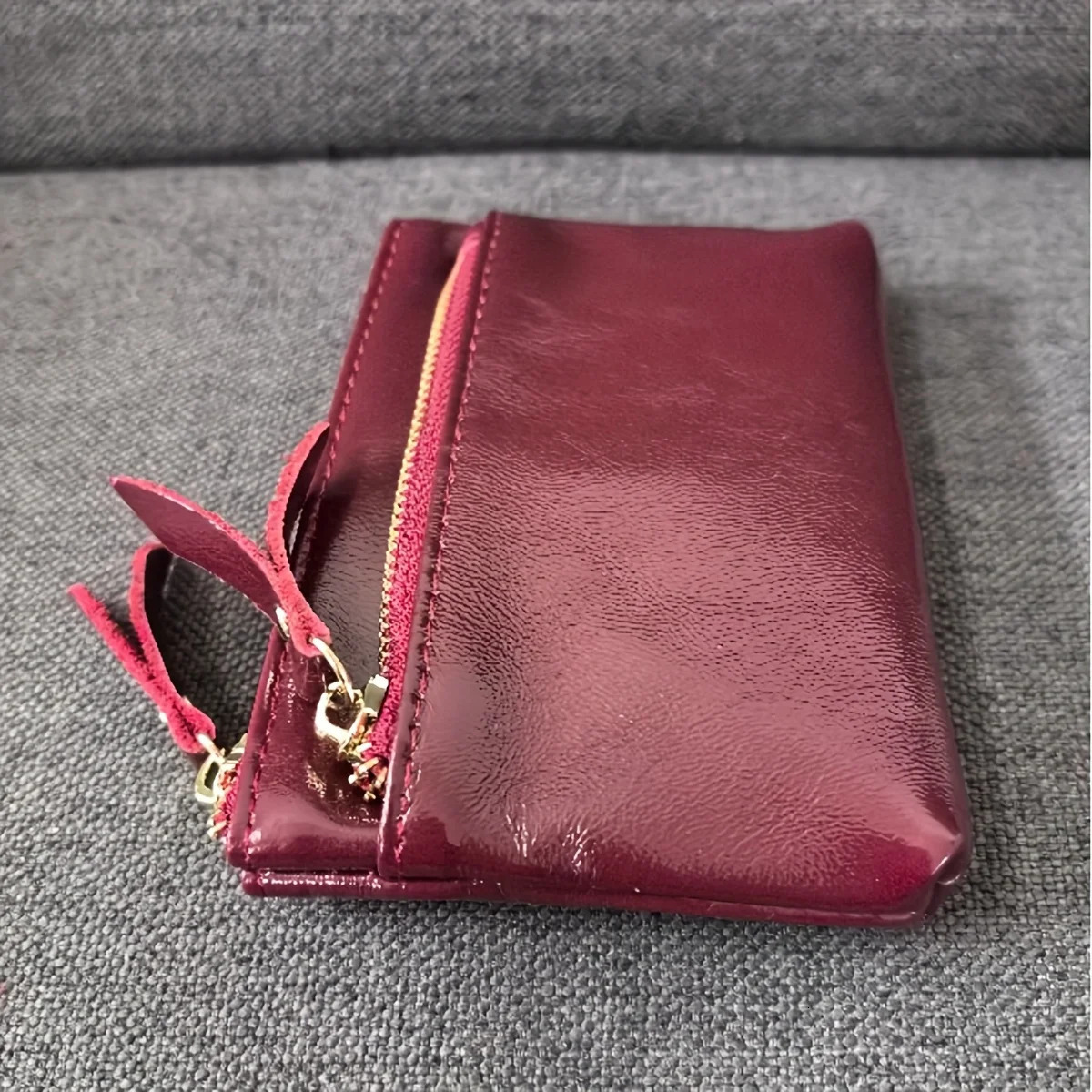 Silver zipper small wallet for women. Top layer cowhide mini pouch. Cracked texture key bag. Card holder. Coin purse. 250514