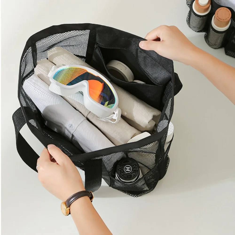 Large Beach Capacity Wash Bag Sale Breathable Portable Cosmetic Bag Foldable Mesh Wash Bag Swimming Storage Bag Beach 250515