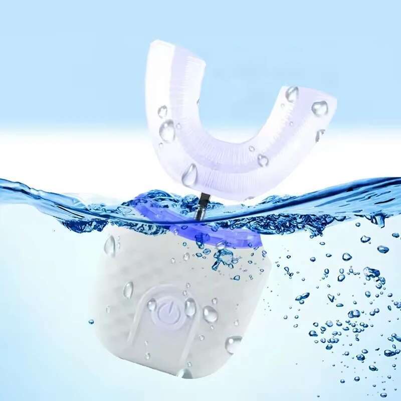Rechargeable U-Shape Sonic Portable 360° Ultrasonic Teeth Whitening Light Silicone Travel Mini Electric Toothbrush