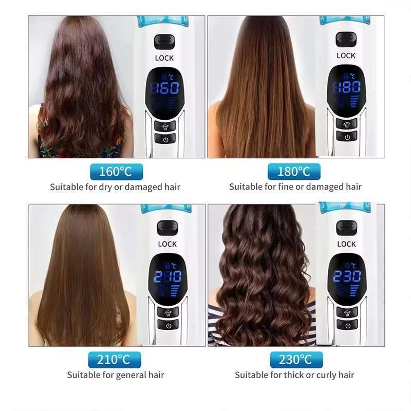 Professional wet and dry comb spray straightening splint portable steam hair straightener