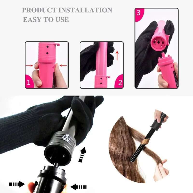 5 In 1 Professional Lron Waver Pear Flower Cone Electric Hair Curler Roller Curling Wand