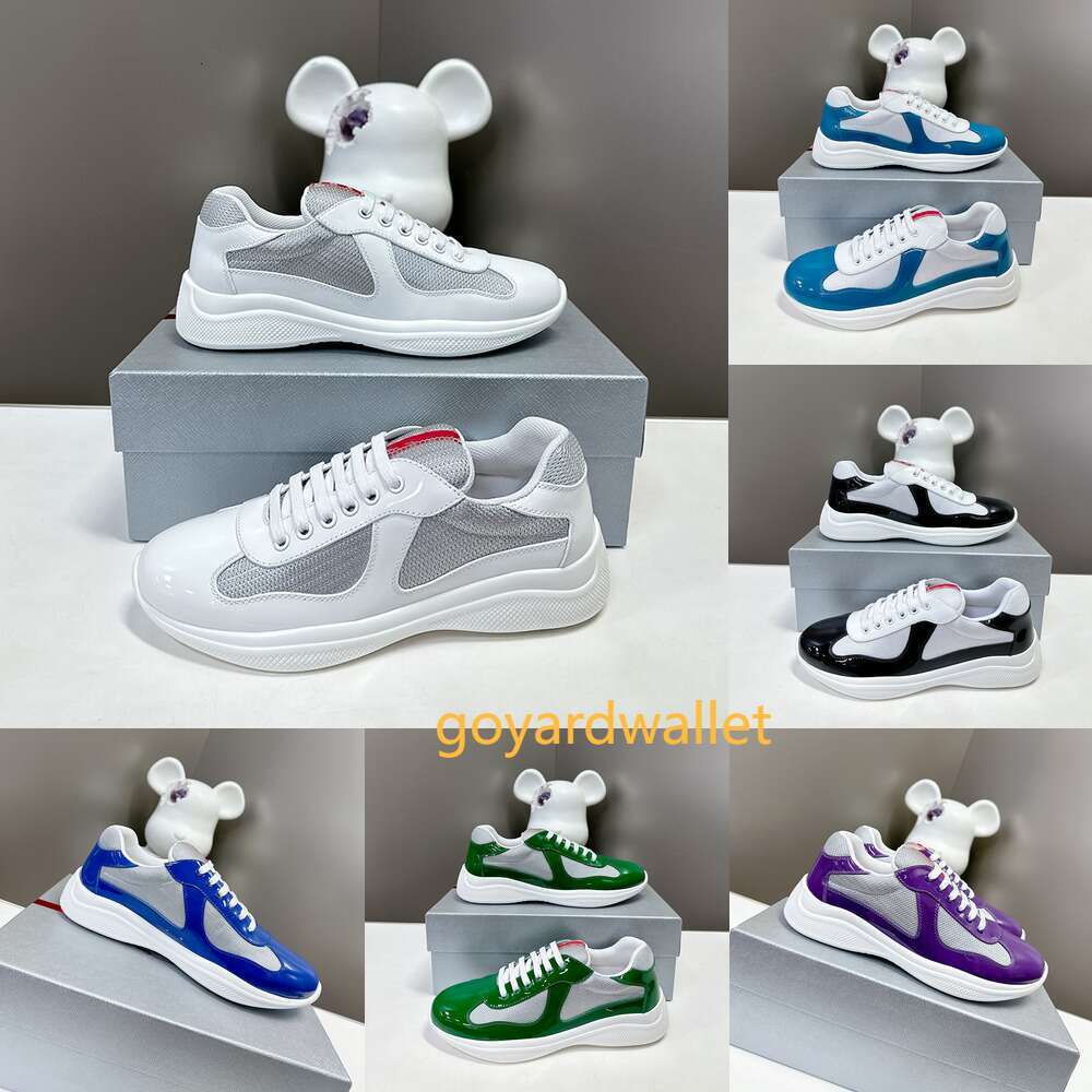 Designer sneakers mens trainer cups shoes classic fashion sport mens women shoes luxury american cup Patent leather mesh nylon black orange casual platform shoes