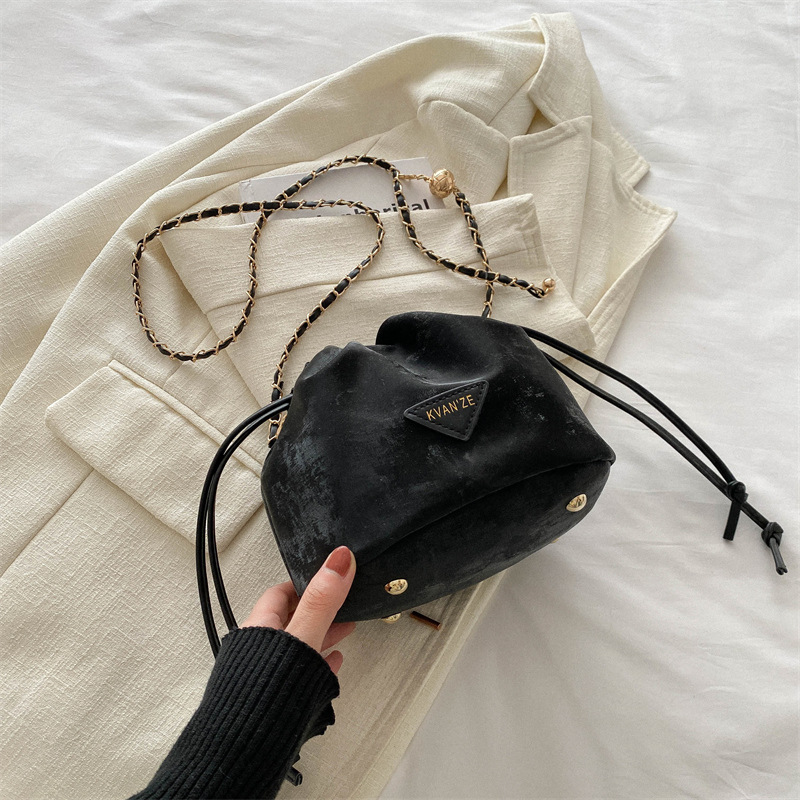 2025 Minimalist Drawstring Bucket Bag - Solid-Color Crossbody Purse for Women, Korean-inspired Spring Summer Small Shoulder Bag Free Shipping