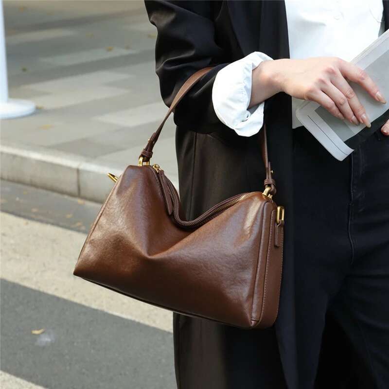 Hifashion 100% Genuine Leather Underarm Shoulder Bags For Women 2025 Trend Designer Crossbody Hobos Top Handle Ladies Handbags