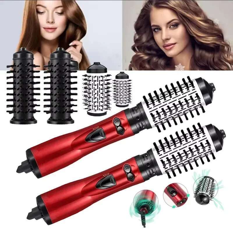 3 in 1 Rotating Electric Straightener Dryer Brush Hot Air Negative Ion Hair Styler Comb