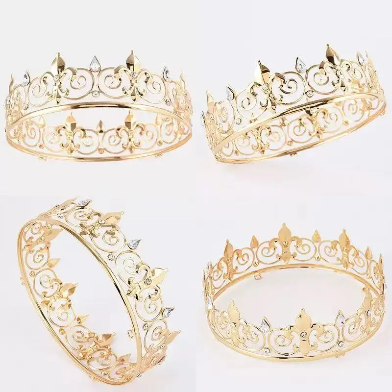 1 piece of retro Baroque rhinestone crown crystal crown alloy feather free childrens style ladies brides wedding ball p 250509