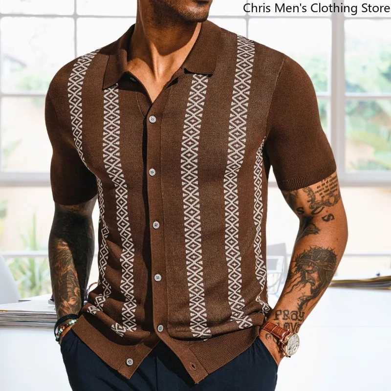 High Quality Three-dimensional Tailoring Slim Temperament Mens Knit Shirt Mens Luxury Polo Shirt | Business Casual T-shirt W250515