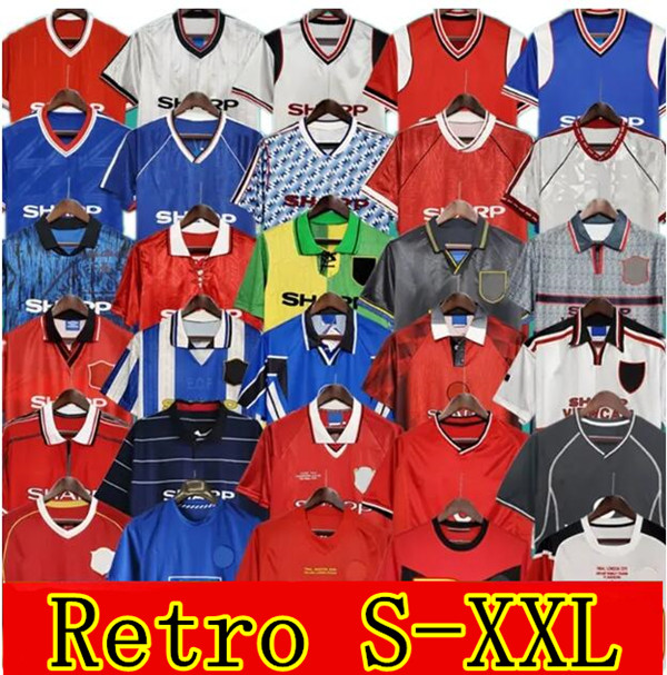 MUFCes Football Club Retro football jersey Ronaldo Rooney Giggs Nani 90 92 94 96 98 99 06 07 08 Long Sleeved Scholes Tevez BERBATOV VIDIC Vintage Classic Football shirt