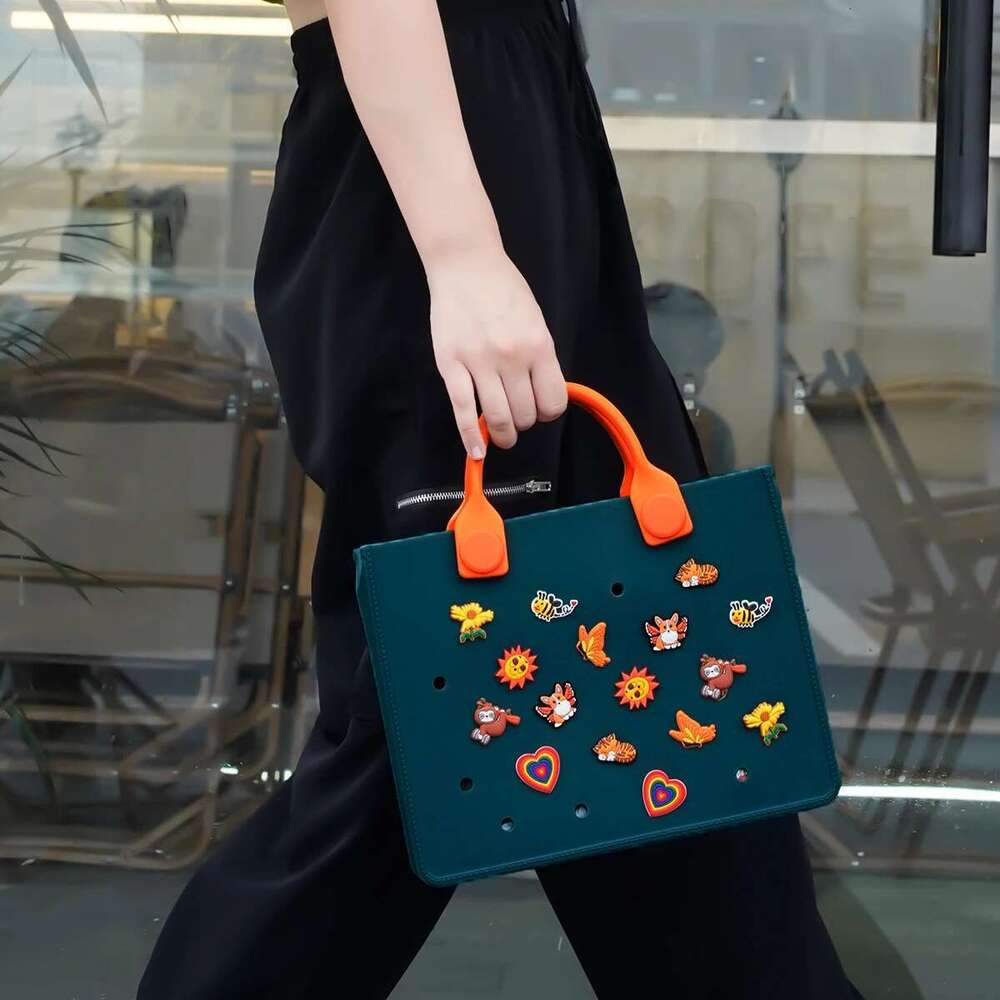 EVA Large Leather Shoulder Handbag Tote For Women Casual Waterproof Beach Hole Fit Charm Fashion Storage Bag