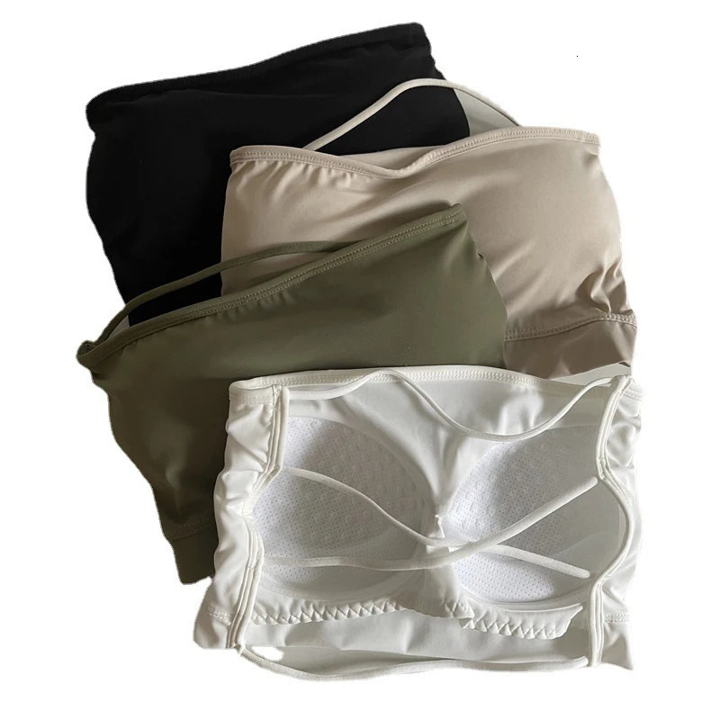 Seamless Tube Top Ice Silk Sexy Wrap Chest For Women Push Up Bras Strapless Underwear Solid Color Bralette Lingerie 250515