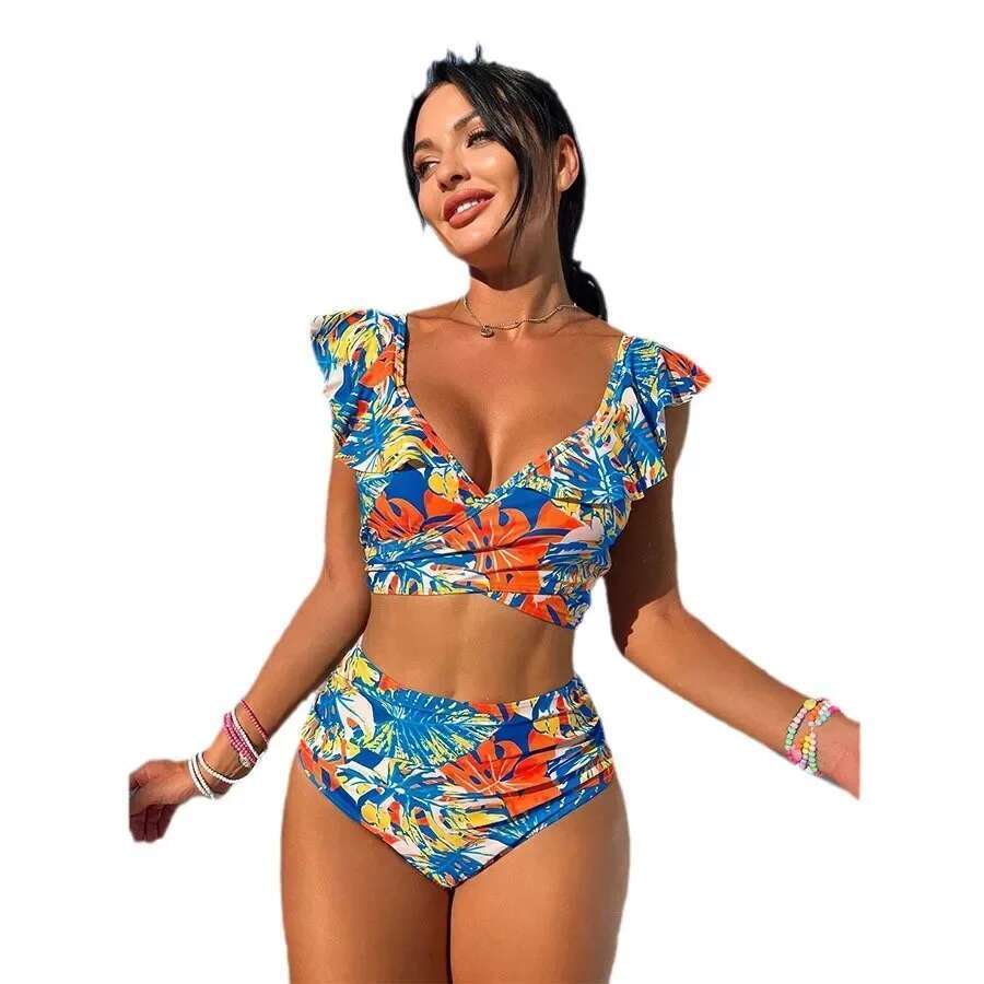 Sexy Lace Trim Bikini Set Women's Two-Piece Swimsuit Backless Design New 2025 Trendy Beachwear from Mainland China