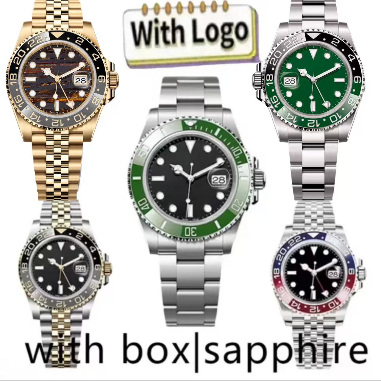 Luxury automatic Mens watch designer watches high quality 40MM movement montre de luxe sapphire waterproof stainless steel ceramic bezel reloj orologio with box