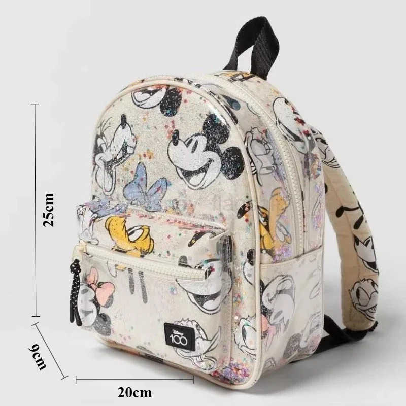 Disney New Stitch Mickey Mouse Cartoon Fashion Backpack Womens Minnie Canvas School Bag Fashion Large Capacity BackpackXJ250515