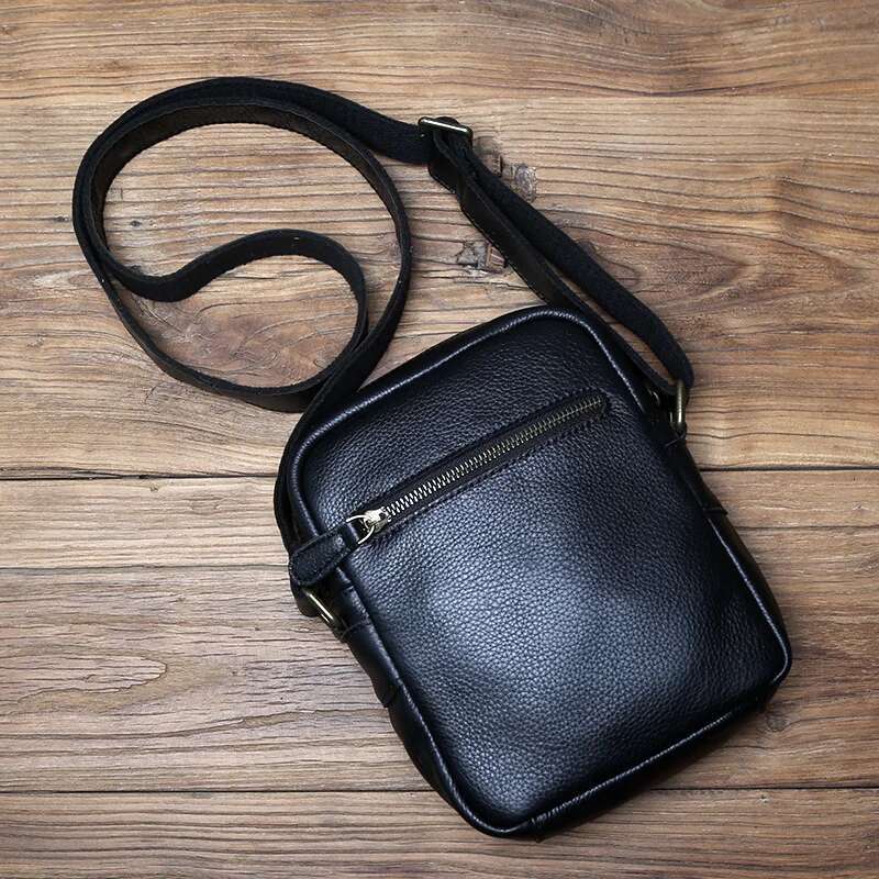 NZPJ Genuine Leather Men's Shoulder Casual Crossbodybag Natural Cowhide Vertical Men Trend Tablet Computer Bag