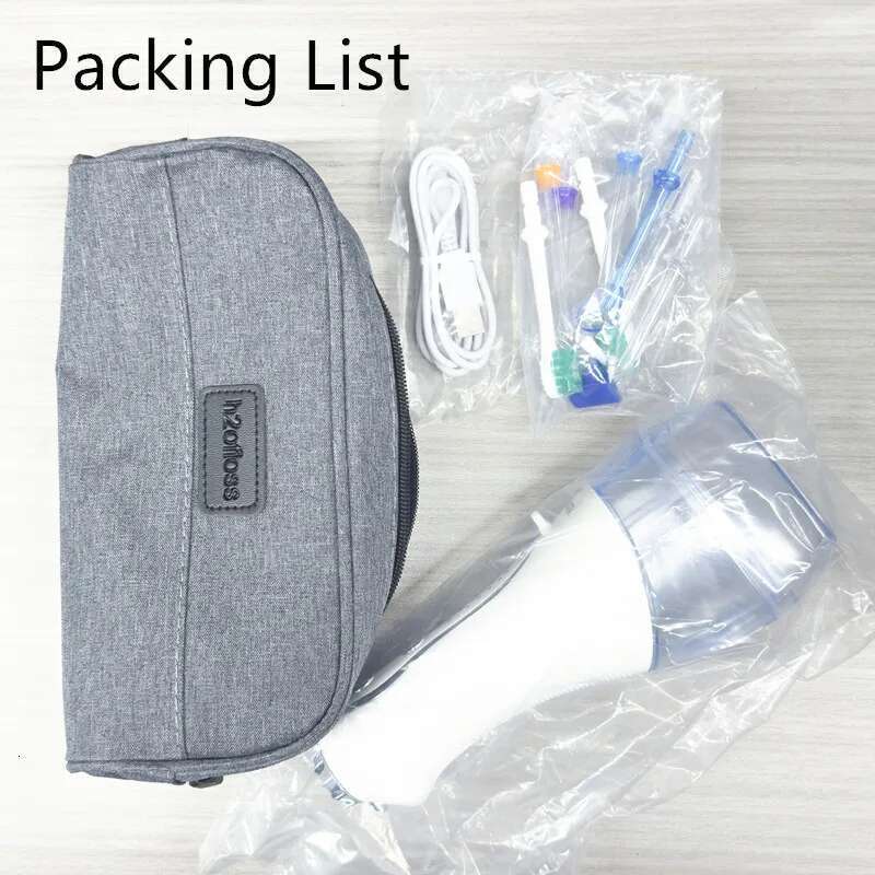 1 Set Dental Cordless Oral Irrigator Rechargeable Electric Toothbrush Eco-Friendly Water Floss IPX7 Waterproof USB Port 5V 1A DC