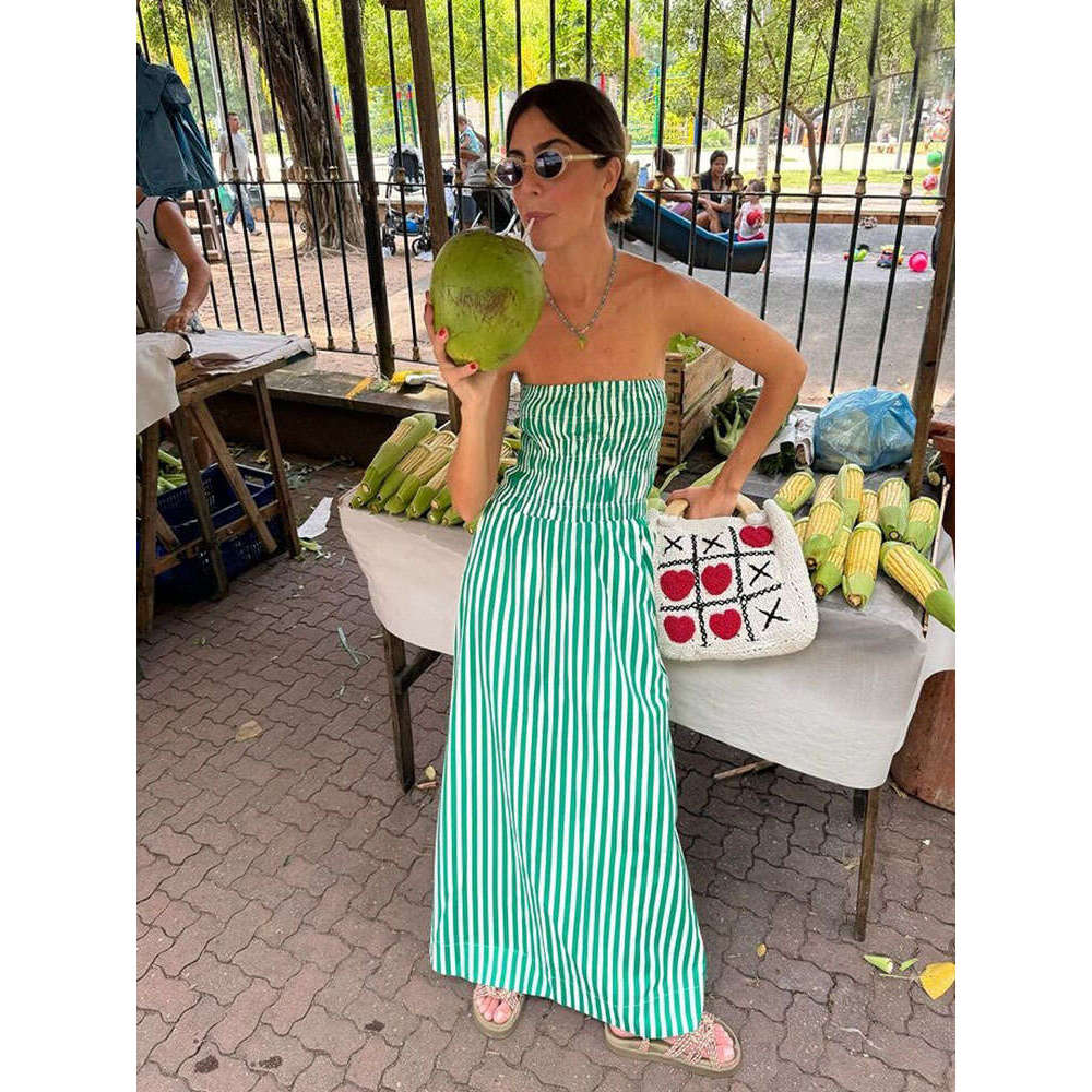White Dress Maxi Dress 2024 Summer New Bra No Back Elegant Women's Dress With Embracing Craftsmanship KQ