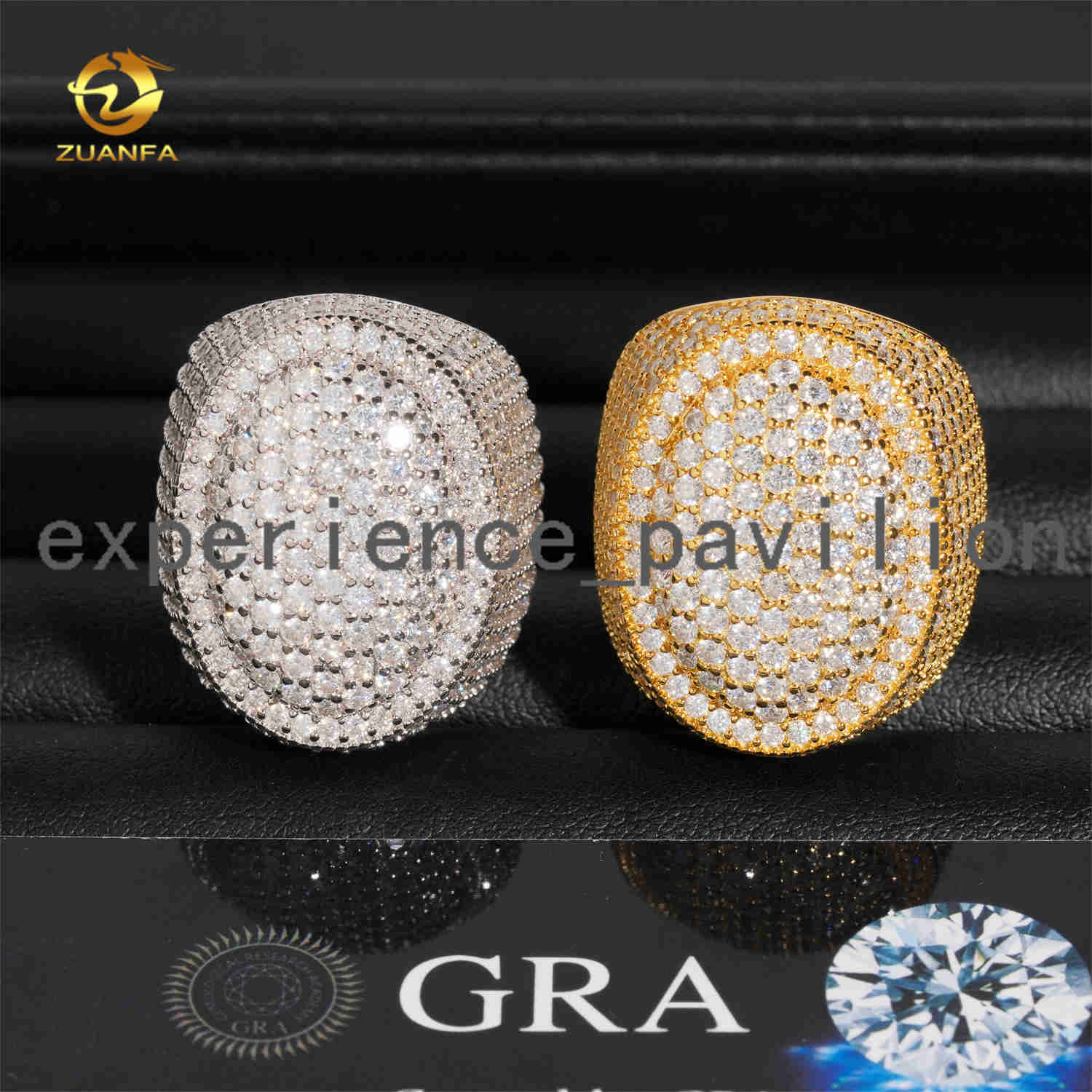 Mens Moissanite Ring Solid 925 Silver Hip Hop Jewelry Ready to Ship Pass Diamond Tester Cuban Ring