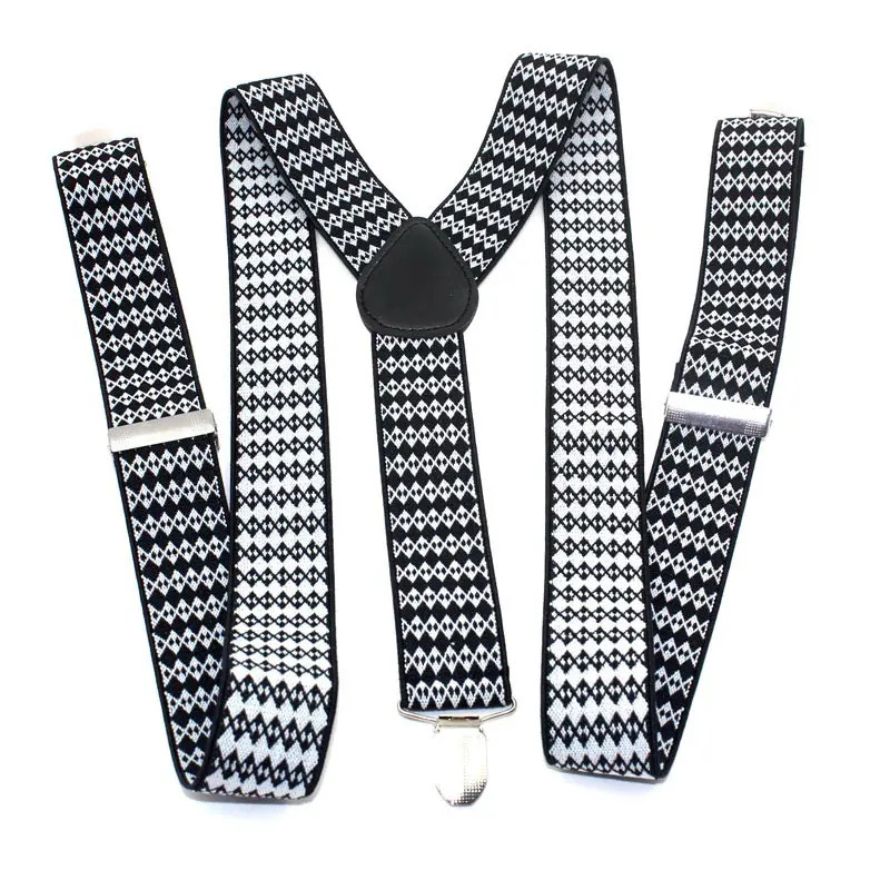 Fashion Y-Back Suspenders Comfortably Adjustable Elastic Straps and Metal Clips Suspenders for Men Women 250515