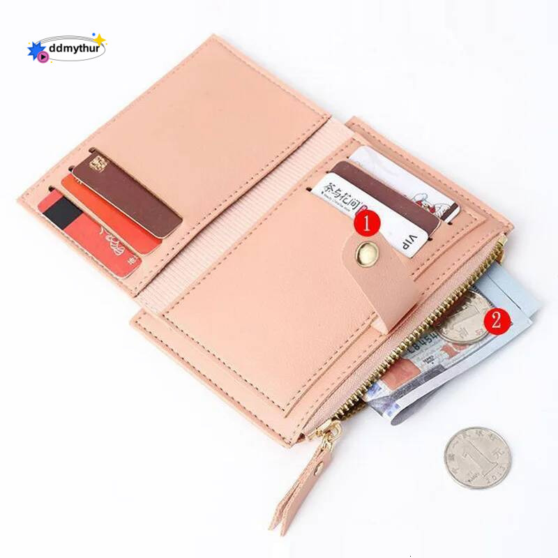 Unisex PU Leather Mini Wallet - Slim Multi-Slot Card Holder for Credit/ID Cards, Compact Coin Purse with Pocket (Men & Women) ddmythur