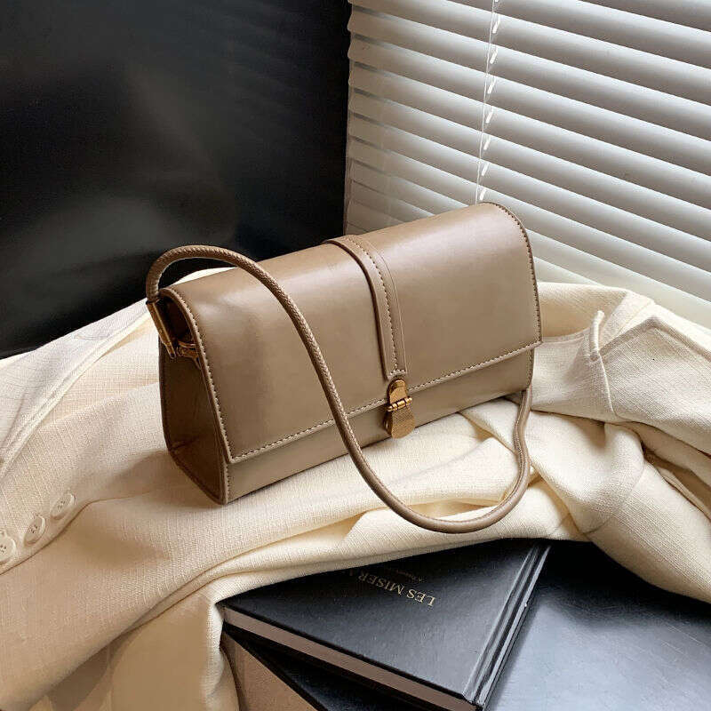 Premium Soft Leather Motorcycle for Women 2025 New Versatile Style Single Shoulder Underarm Hand Pulling Stick Bag