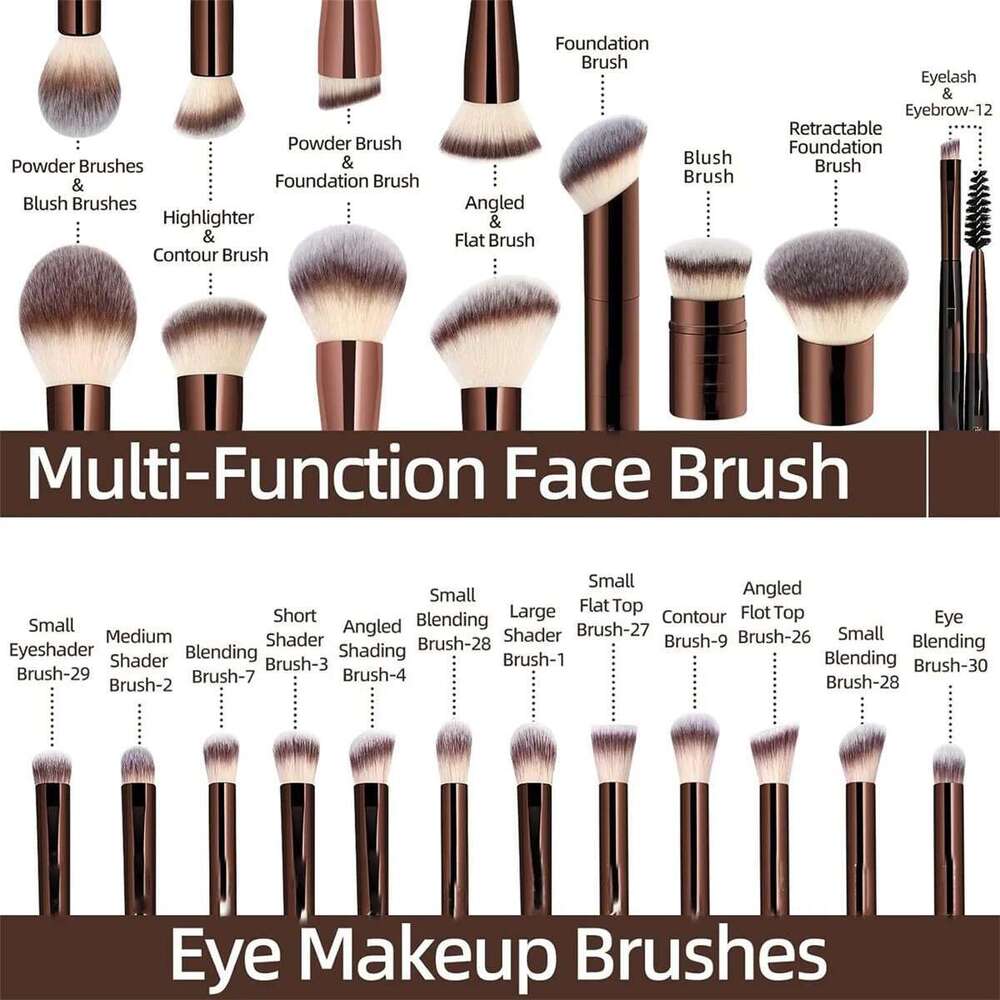 20pcs brush set Professional makeup brushes Blusher Powder Eyeshadow Eyebrow Foundation Brush Vegan Makeup Tools