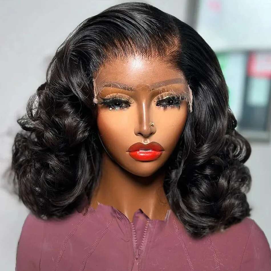 250 Density Body Wave Short Bob Human Hair Wigs Hd 13X4 13X6 Frontal Glueless Pre Plucked 5X5 Lace Closure Wig For Women