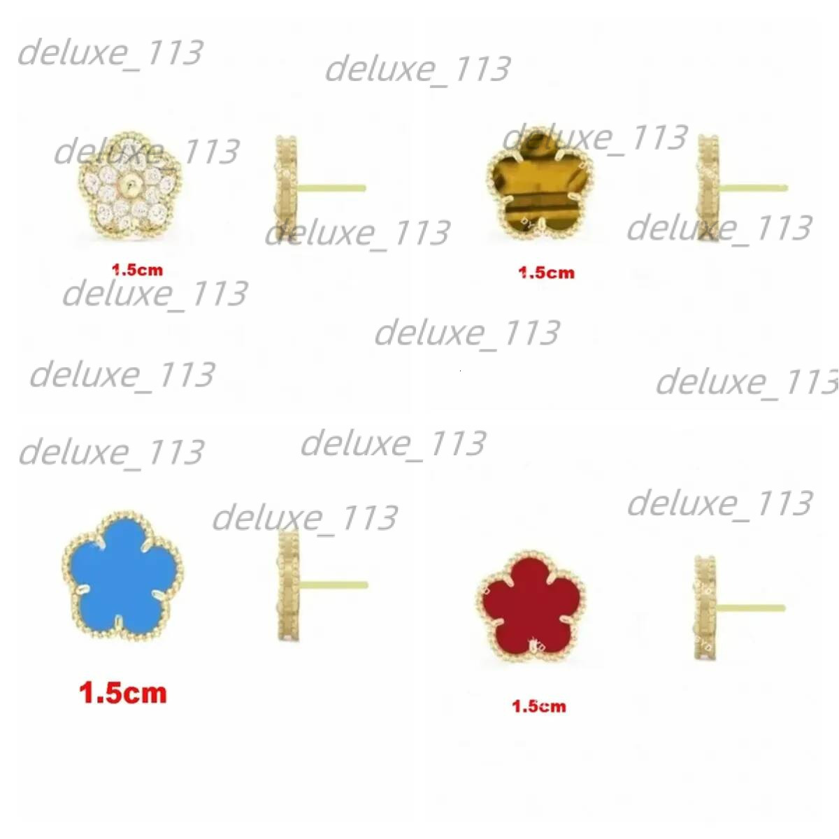 9Mm 15Mm Earring White Gray Green Black Mini Pattern Orecchini Designer Jewelry Ohrringe Clover Earrings