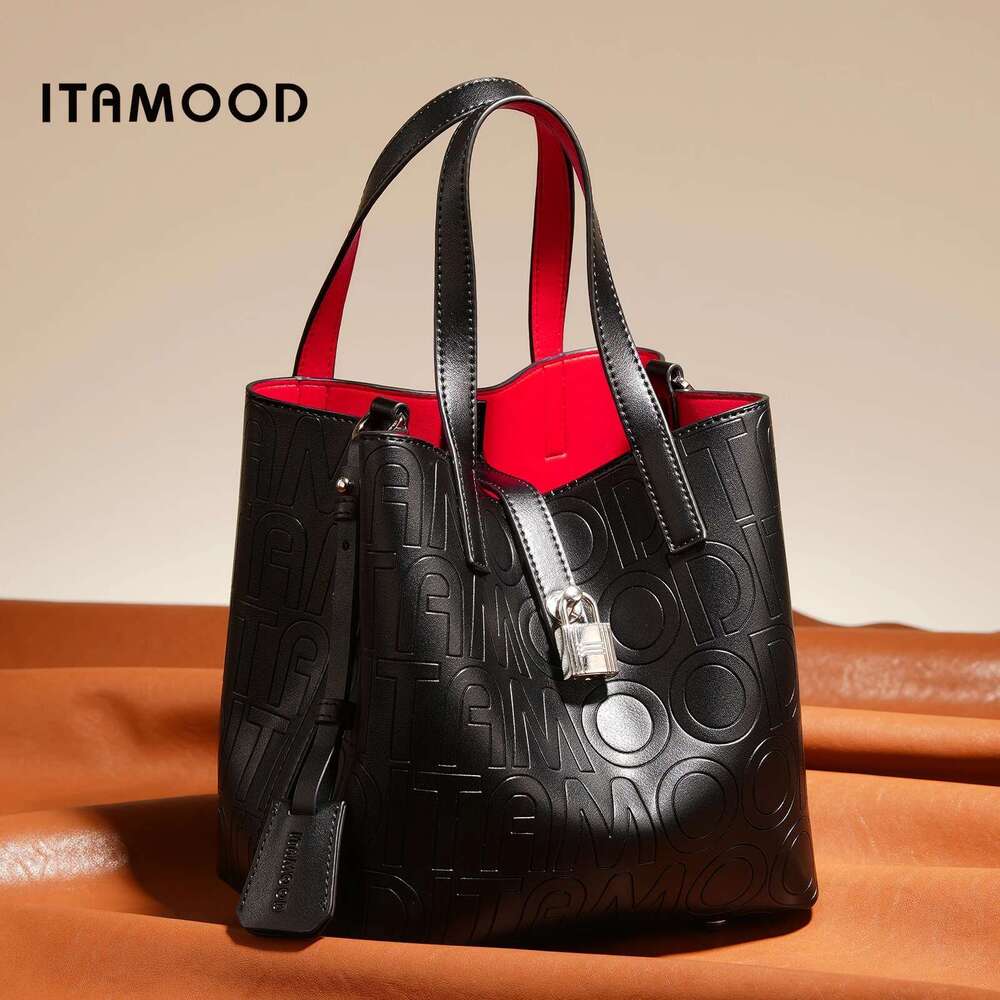 ITAMOOD Large Capacity Tote Bag Black With Adjustable Shoulder Strap Original Designer Crossbody Handbag For Mother's Day's Gift