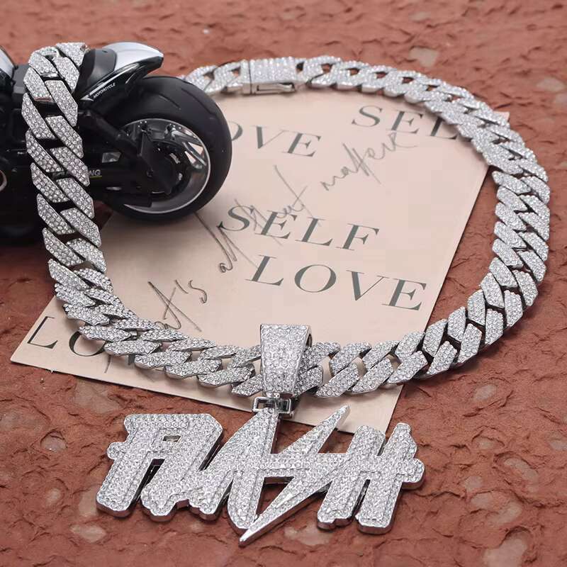 Custom Sier Men Cuban Chains Pendant Necklace Fashion Chokers Hip Hop Jewelry Collier Inoxydables