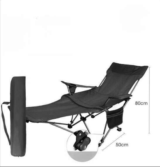 Outdoor folding high back moon with four adjustable settings, suitable for sitting lying, camping and fishing chair, portable lounge chair