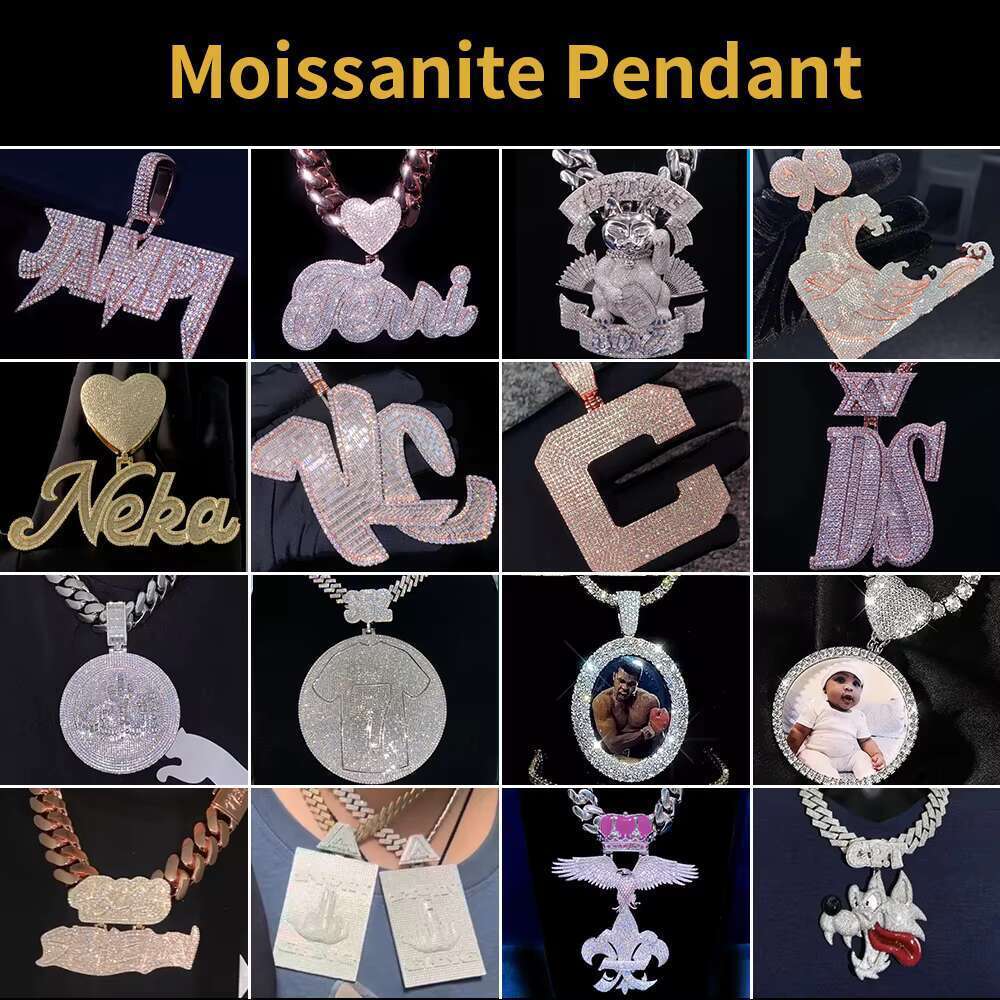 Fully chilled hip-hop pendant, men's cross charm, pure sier moissanite pendant