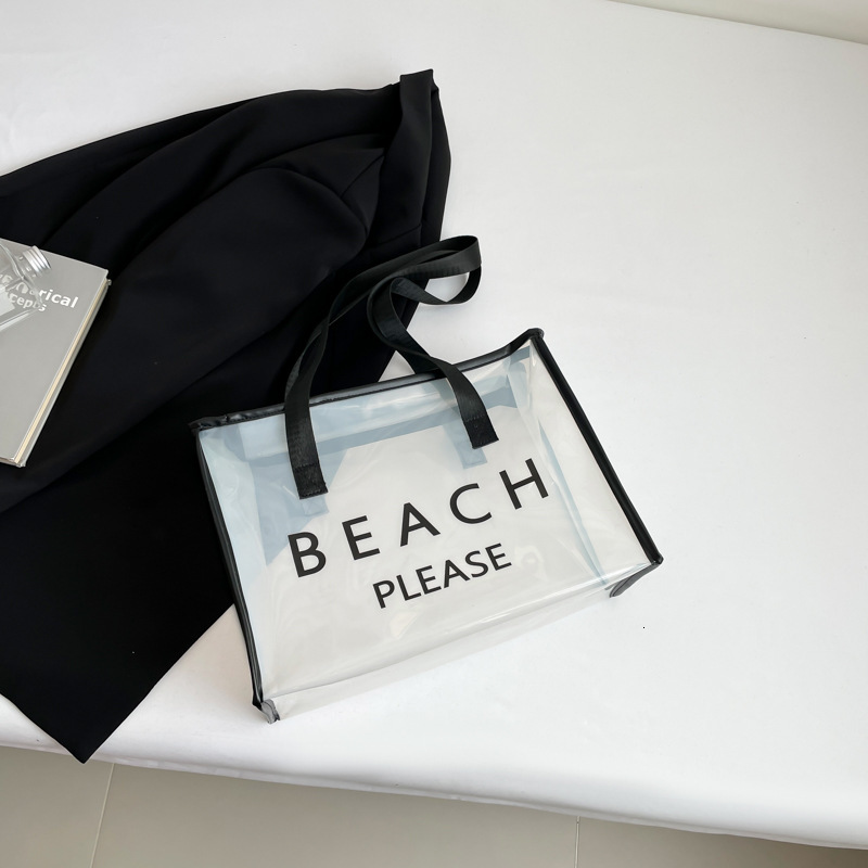 Sewing Process Luxury Bag New Free Delivery Designer Bag PVC Color Tote Letter Fantasy Plastic Internet Famous Transparent Shopping Dazzling Gift Bag 