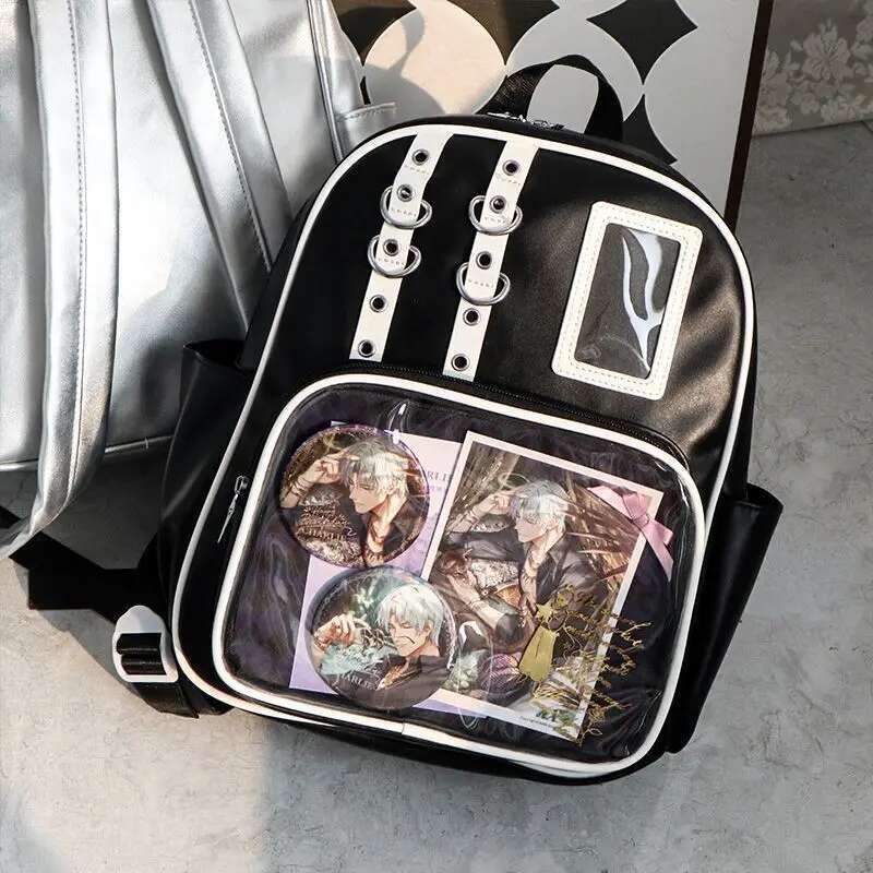 Richme Punk Women Backpacks 2025 New Designer Anime Badge Ita Bags Female Large Capacity JK Students Commute Mochilas Para Mujer