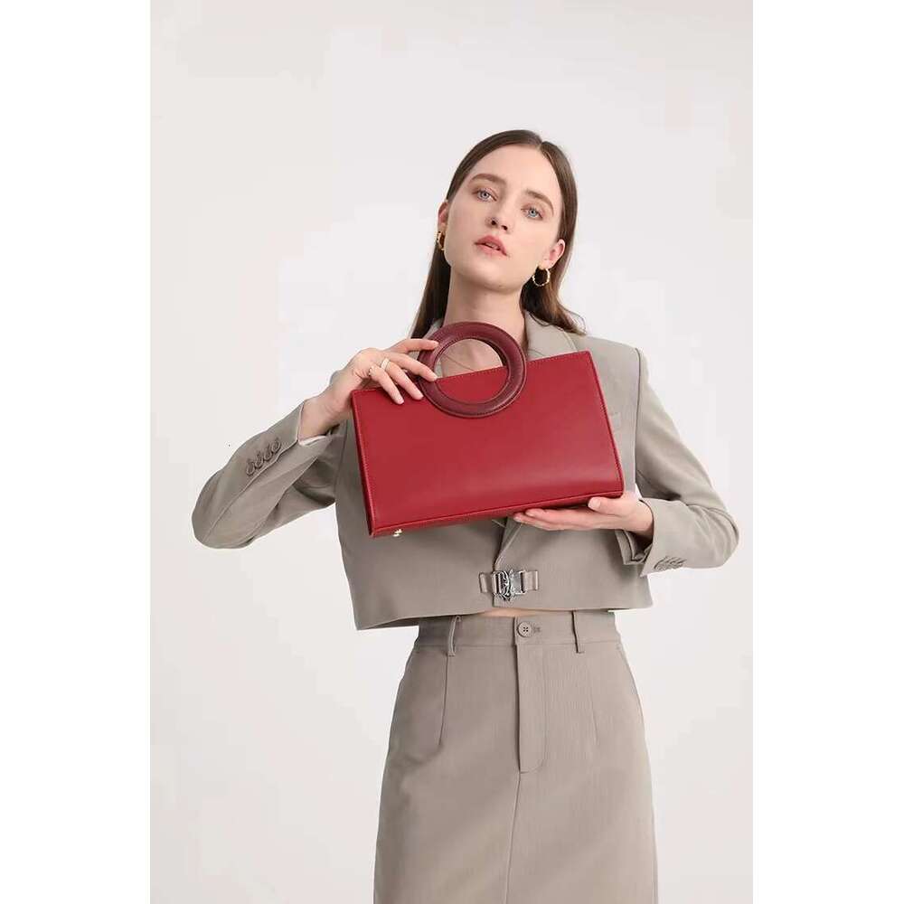 High Quality Textured Leather Sexy Red Color Tote Fashion Women's Handbag Lady Purse Shoulder Messenger Wedding Bag