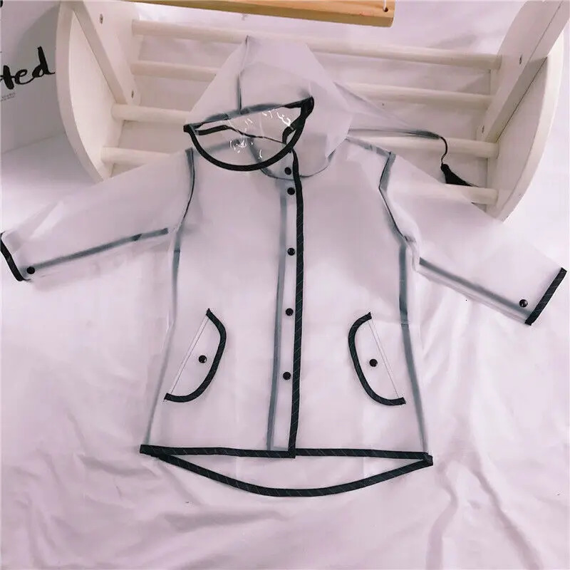 Kids Raincoat Waterproof Rain Poncho Clear Transparent Children kindergarten school Student Rainsuit Protective Poncho Covers 250515