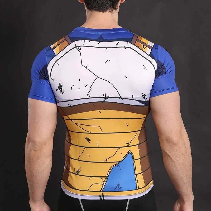 Bodybuilding Quick drying Compression Shirts Men Anime Goku 3D Printed T shirts Short Sleeve Vegeta Cosplay Costume Tops M250515
