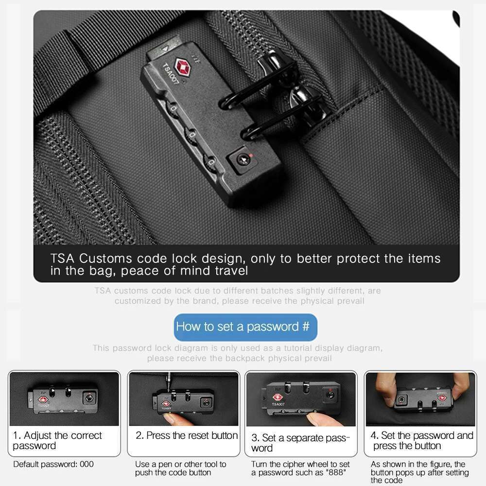 3Pcs Travel Vacuum Compression 17 Inch Laptop Business Large Capacity Expanded Backpack With Anti-Theft Lock
