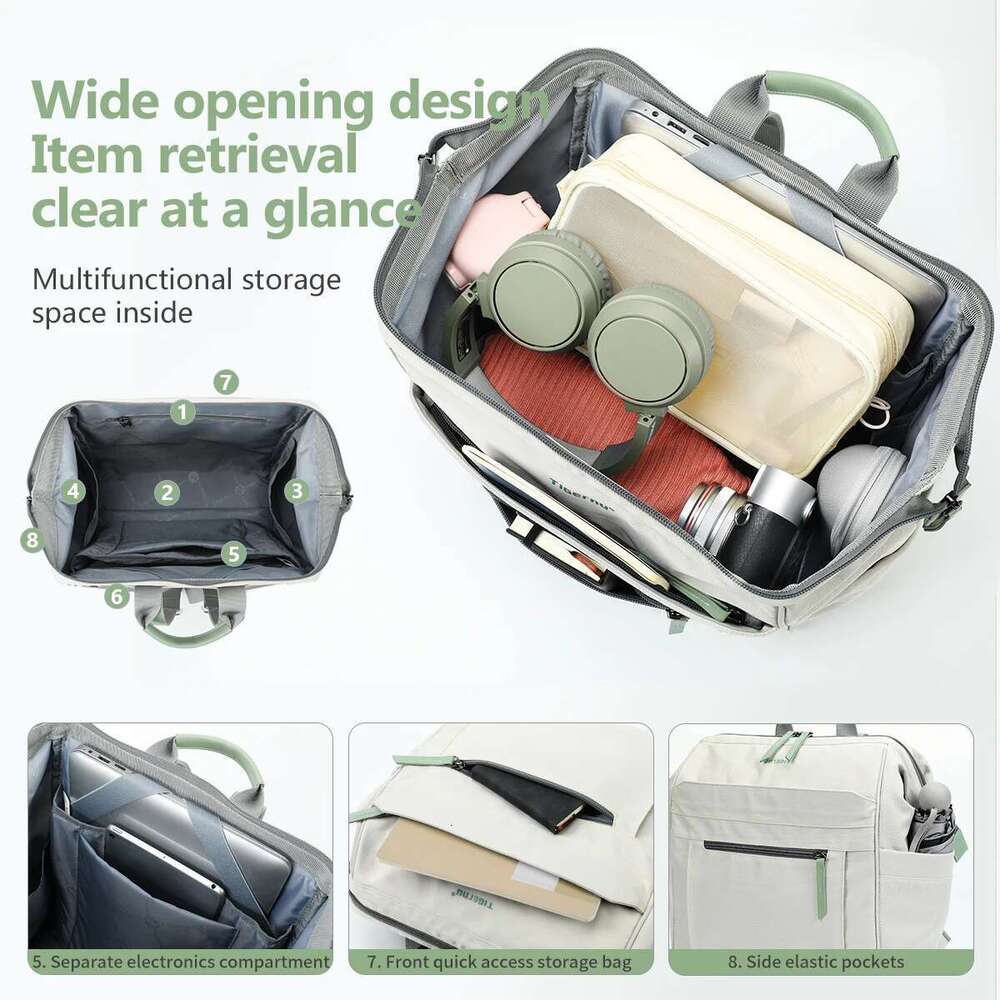 Tigernu Girls Large Capacity Shockproof Laptop Women Multifunctional Practical Backpack Outdoor Travel Bag Female Mochila