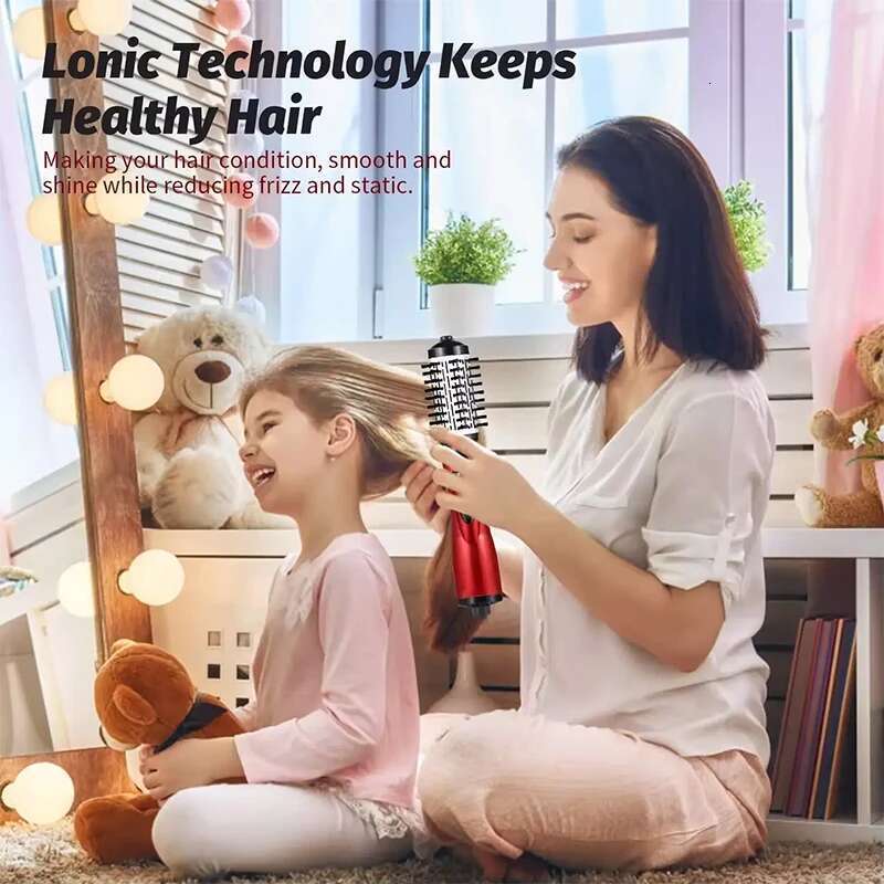 Professional 2 In 1Hair Brushes Set Electric Hair Round Rotating Volumizer Hot Air Comb Blow Dryer Brush