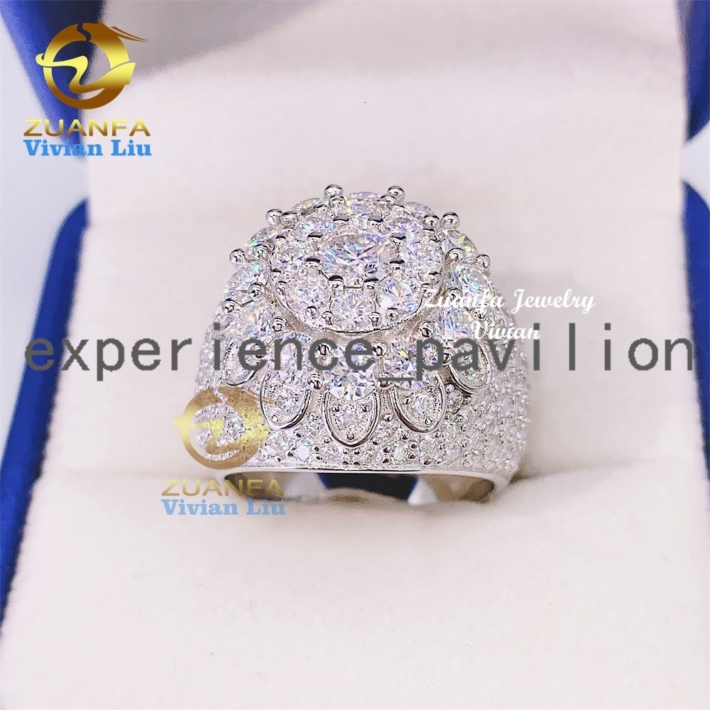 Fine Jewelry Diamond 925 Sterling Silver moissanite moissanite or Vvs Moissanite Diamond Hip Hop Ring