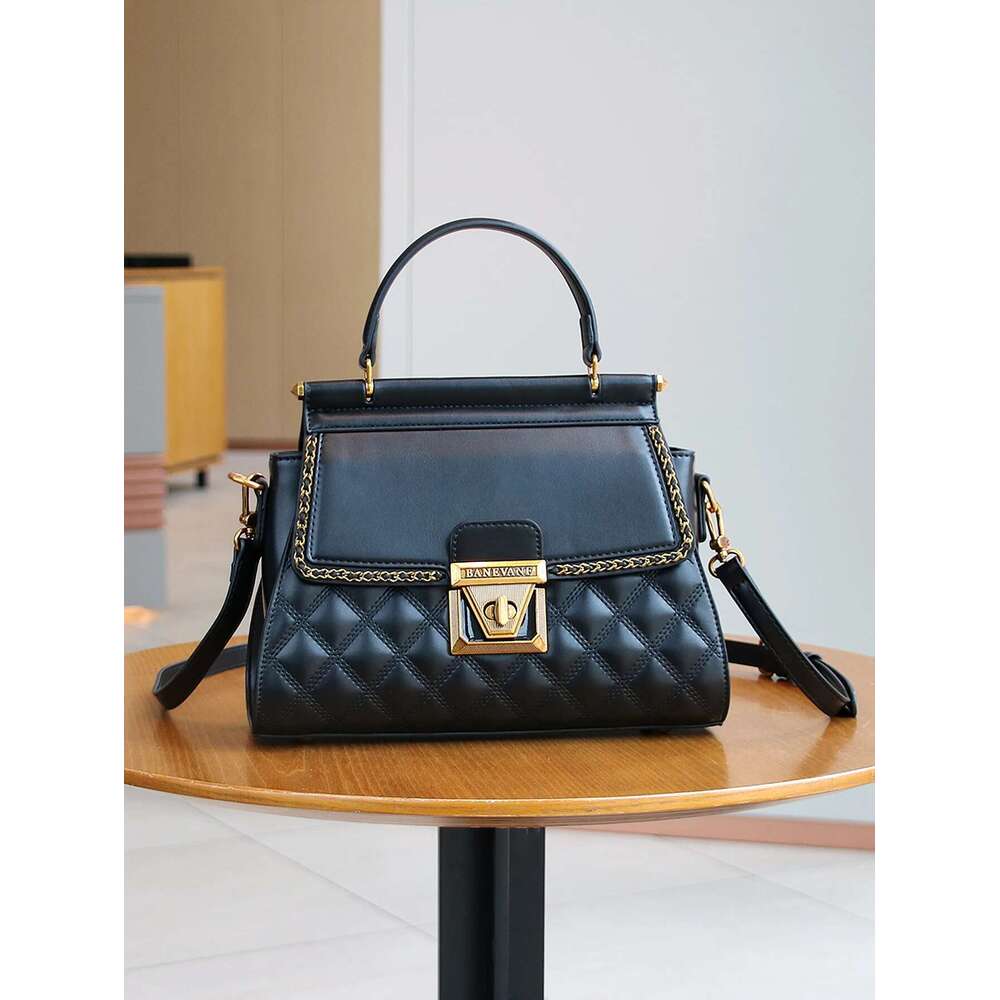 2025 New Niche Design Dia Handbag Fashion Chain Bag Retro Purple Ostrich Pattern Shoulder Slung Large Capacity Commut