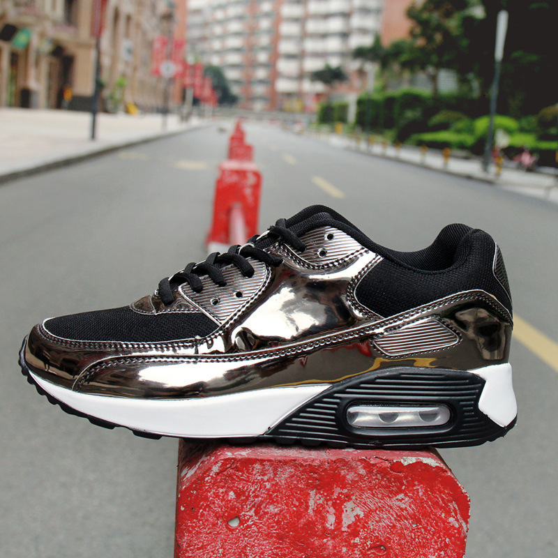 Korean Version Of Summer Mesh Breathable Men S And Women S Shoes Glossy Patent Leather Harajuku Lightweight Casual Shoes Casual Sports Running Shoes D